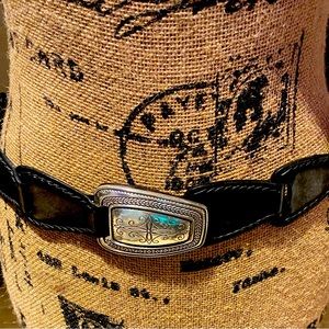 Brighton Leather belt with engraved silver buckle… perfect condition. Rare